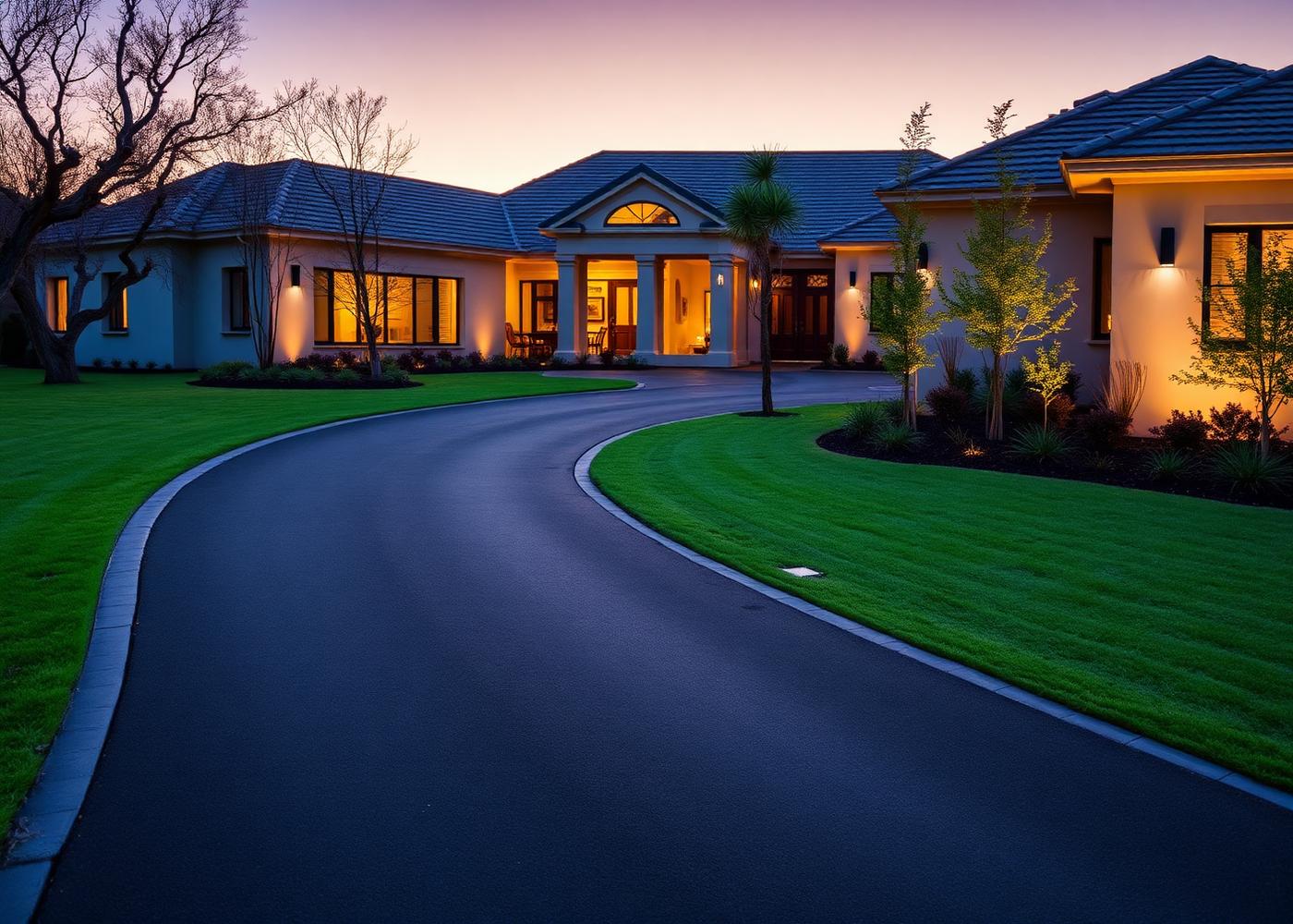 Freshly surfaced residential driveway